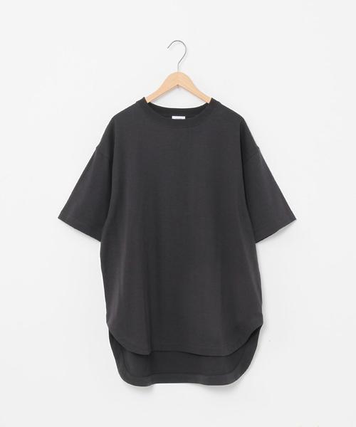 coen(コーエン)の「【WEB限定】天竺ラウンドTシャツ#(Tシャツ/カットソー・レディース・オフホワイト/オリーブ/ライラック/コバルトブルー/ダークグレー・FREE)」の7枚目の写真