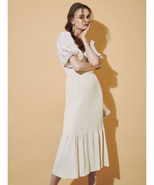 MERCURYDUO（マーキュリーデュオ）の「異素材バルーン袖ニット