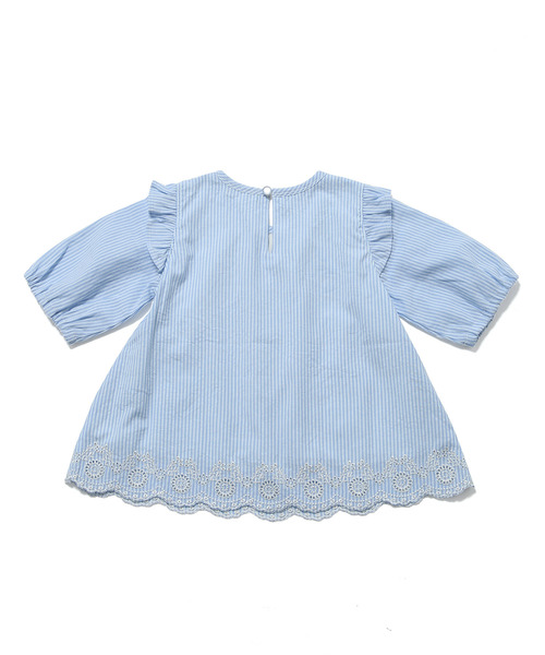 ROPE' PICNIC(ロペピクニック)の「【ROPE' PICNIC KIDS】スカラップレースブラウス(シャツ/ブラウス・キッズ・ブルー/キナリ・110/120/130/140)」の9枚目の写真