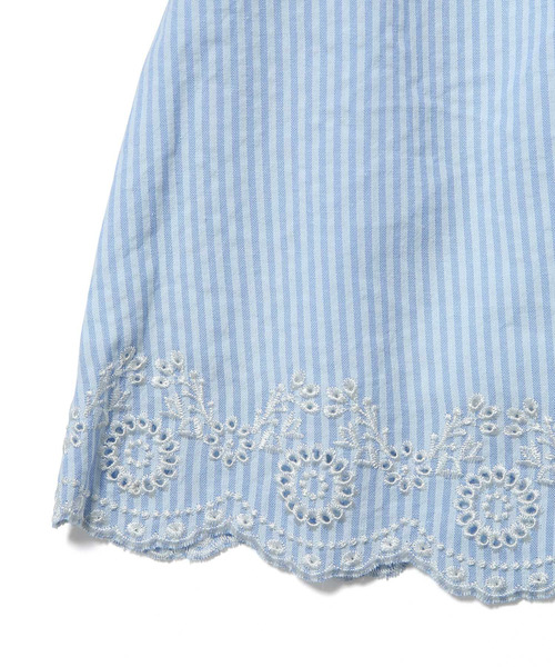 ROPE' PICNIC(ロペピクニック)の「【ROPE' PICNIC KIDS】スカラップレースブラウス(シャツ/ブラウス・キッズ・ブルー/キナリ・110/120/130/140)」の5枚目の写真