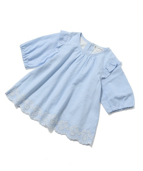 ROPE' PICNIC(ロペピクニック)の「【ROPE' PICNIC KIDS】スカラップレースブラウス(シャツ/ブラウス・キッズ・ブルー/キナリ・110/120/130/140)」の10枚目の写真