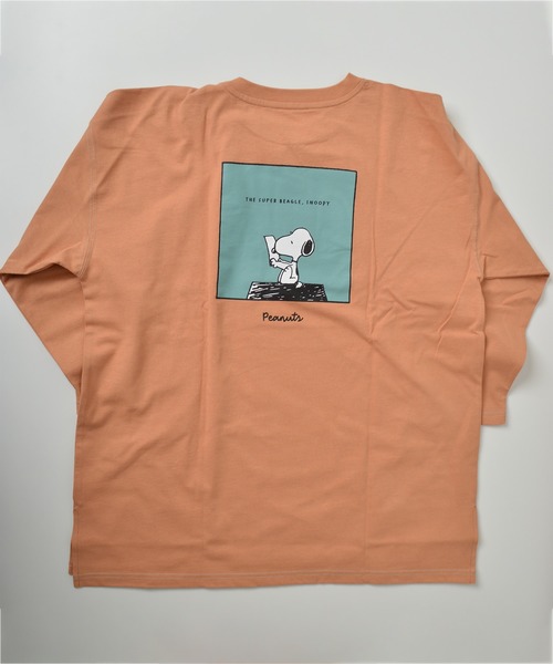 PEANUTS（ピーナッツ）の「【POWER TO THE PEOPLE×PEANUTS】スヌーピー ステッチ配色バックプリントロンT（Tシャツ/カットソー・レディース・ミント/チャコールグレー/オレンジ/ホワイト・LARGE/MEDIUM/X-LARGE）」の4枚目の写真