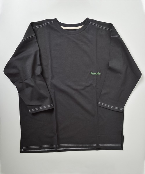 PEANUTS（ピーナッツ）の「【POWER TO THE PEOPLE×PEANUTS】スヌーピー ステッチ配色バックプリントロンT（Tシャツ/カットソー・レディース・ミント/チャコールグレー/オレンジ/ホワイト・LARGE/MEDIUM/X-LARGE）」の9枚目の写真