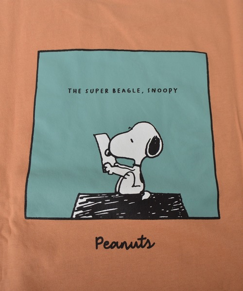PEANUTS（ピーナッツ）の「【POWER TO THE PEOPLE×PEANUTS】スヌーピー ステッチ配色バックプリントロンT（Tシャツ/カットソー・レディース・ミント/チャコールグレー/オレンジ/ホワイト・LARGE/MEDIUM/X-LARGE）」の19枚目の写真
