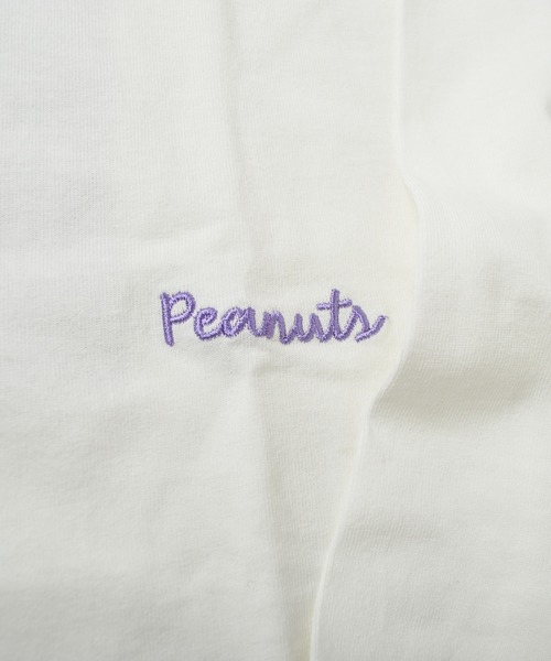 PEANUTS（ピーナッツ）の「【POWER TO THE PEOPLE×PEANUTS】スヌーピー ステッチ配色バックプリントロンT（Tシャツ/カットソー・レディース・ミント/チャコールグレー/オレンジ/ホワイト・LARGE/MEDIUM/X-LARGE）」の6枚目の写真