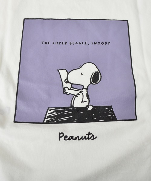 PEANUTS（ピーナッツ）の「【POWER TO THE PEOPLE×PEANUTS】スヌーピー ステッチ配色バックプリントロンT（Tシャツ/カットソー・レディース・ミント/チャコールグレー/オレンジ/ホワイト・LARGE/MEDIUM/X-LARGE）」の7枚目の写真