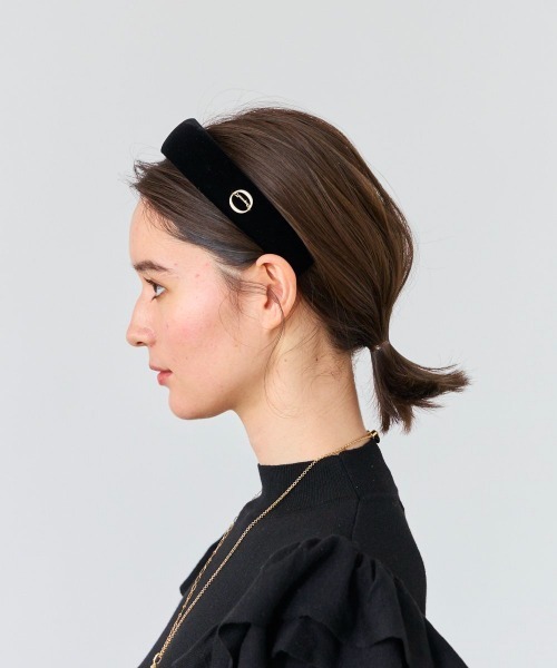 LUDLOW 黒 ベルベット ヘアバンド LUDLOW(ラドロー)｜ベルベットヘッドバンド/ブルー の通販