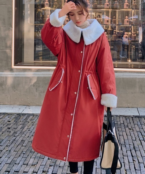 美品 Scye サイ モッズコート ボア ロング コート emi+（エミプラス）の「バックスリット裏ボアロングコート