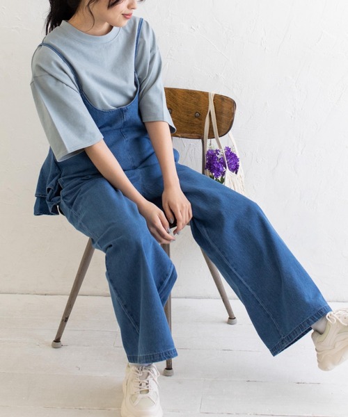 Mysa&Liina（ミーサリーナ）の「２WAYバッグフリルガーリーオールインワン（サロペット/オーバーオール・レディース・ブラック/インディゴブルー/ブルー/サンドベージュ・M）」の19枚目の写真