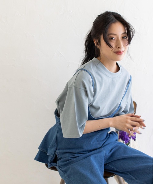 Mysa&Liina（ミーサリーナ）の「２WAYバッグフリルガーリーオールインワン（サロペット/オーバーオール・レディース・ブラック/インディゴブルー/ブルー/サンドベージュ・M）」の20枚目の写真