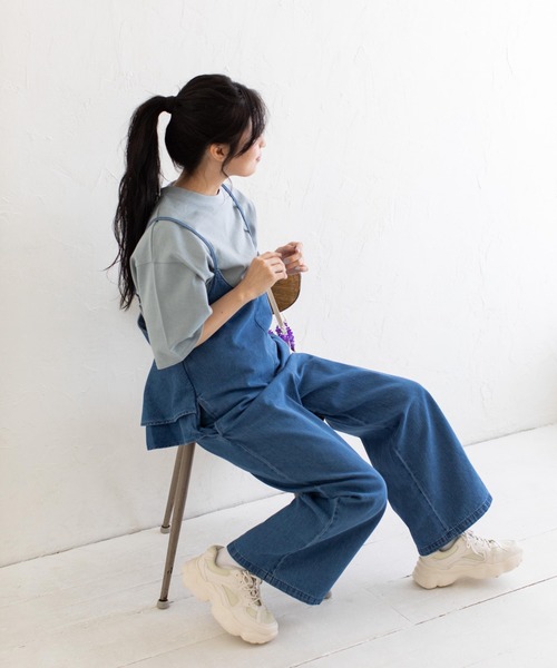 Mysa&Liina（ミーサリーナ）の「２WAYバッグフリルガーリーオールインワン（サロペット/オーバーオール・レディース・ブラック/インディゴブルー/ブルー/サンドベージュ・M）」の21枚目の写真