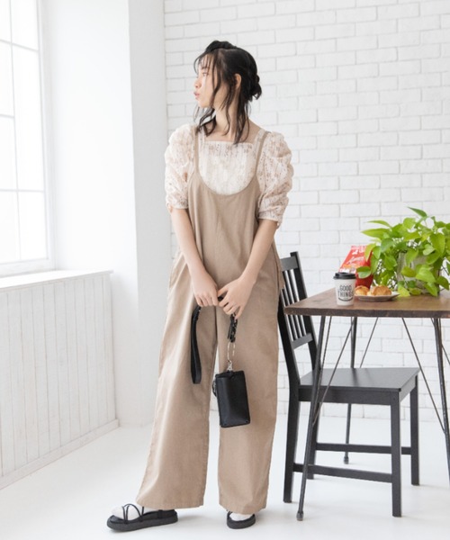 Mysa&Liina（ミーサリーナ）の「２WAYバッグフリルガーリーオールインワン（サロペット/オーバーオール・レディース・ブラック/インディゴブルー/ブルー/サンドベージュ・M）」の17枚目の写真