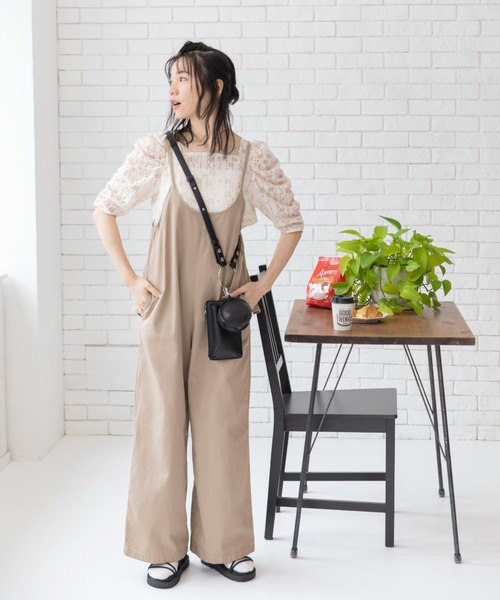 Mysa&Liina（ミーサリーナ）の「２WAYバッグフリルガーリーオールインワン（サロペット/オーバーオール・レディース・ブラック/インディゴブルー/ブルー/サンドベージュ・M）」の16枚目の写真