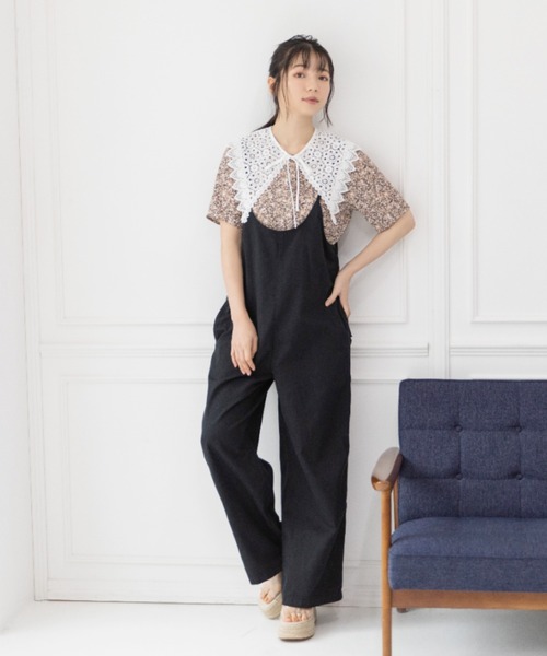 Mysa&Liina（ミーサリーナ）の「２WAYバッグフリルガーリーオールインワン（サロペット/オーバーオール・レディース・ブラック/インディゴブルー/ブルー/サンドベージュ・M）」の8枚目の写真