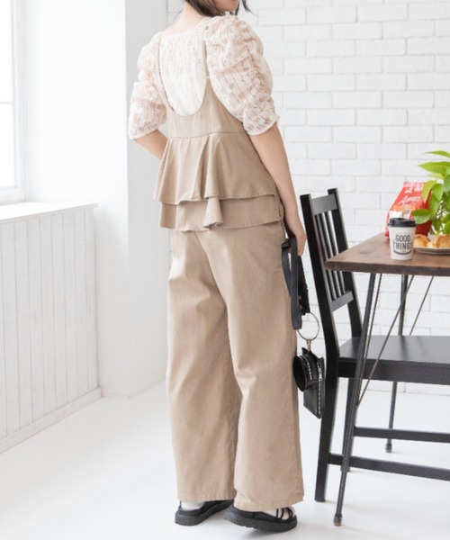 Mysa&Liina（ミーサリーナ）の「２WAYバッグフリルガーリーオールインワン（サロペット/オーバーオール・レディース・ブラック/インディゴブルー/ブルー/サンドベージュ・M）」の14枚目の写真