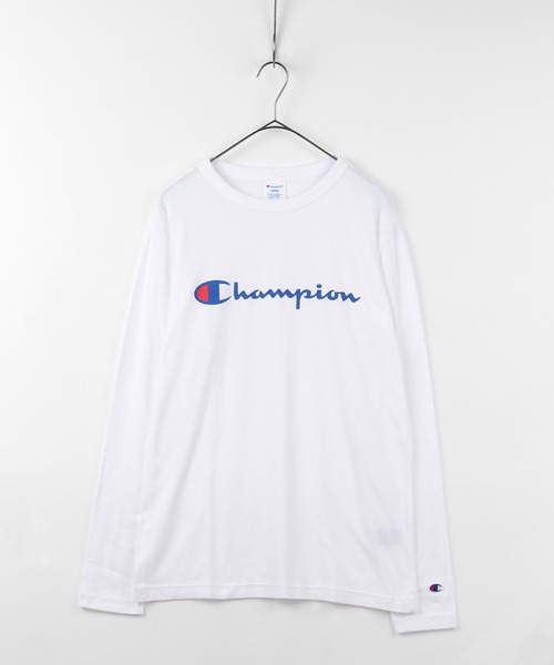 Champion(チャンピオン)の「【Champion/チャンピオン】 Long Sleeve T ロゴ クルーネック ロンT/長袖Tシャツ(Tシャツ/カットソー・メンズ・ホワイト/ブラック/グレー・M/XL/L)」の2枚目の写真