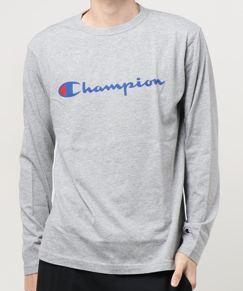 Champion(チャンピオン)の「【Champion/チャンピオン】 Long Sleeve T ロゴ クルーネック ロンT/長袖Tシャツ(Tシャツ/カットソー・メンズ・ホワイト/ブラック/グレー・M/XL/L)」の6枚目の写真