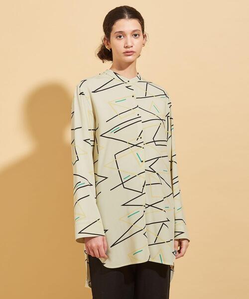 BEAUTY&YOUTH UNITED ARROWS（ビューティーアンドユースユナイテッドアローズ）の「BY∴ ネオンプリントバンドカラーシャツ :（シャツ/ブラウス・レディース・クリーム/ブラック・FREE）」の11枚目の写真