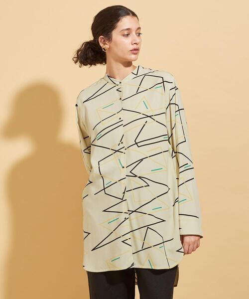BEAUTY&YOUTH UNITED ARROWS（ビューティーアンドユースユナイテッドアローズ）の「BY∴ ネオンプリントバンドカラーシャツ :（シャツ/ブラウス・レディース・クリーム/ブラック・FREE）」の12枚目の写真