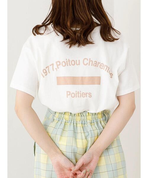 SLURR（スラ―）の「カレッジプリントクルーネックビッグTシャツ（Tシャツ/カットソー・レディース・チャコールグレー/オフホワイト/ライトベージュ・FREE）」の7枚目の写真
