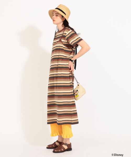 BEAMS BOY（ビームスボーイ）の「BEAMS BOY / マルチボーダー キャミソール ワンピース（ワンピース・レディース・ブラウン/ロイヤルブルー/ピンク・ONE SIZE）」の7枚目の写真