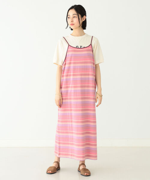 BEAMS BOY（ビームスボーイ）の「BEAMS BOY / マルチボーダー キャミソール ワンピース（ワンピース・レディース・ブラウン/ロイヤルブルー/ピンク・ONE SIZE）」の10枚目の写真