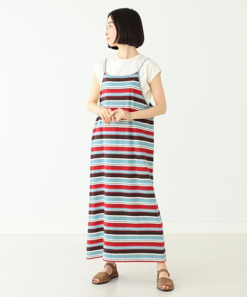 BEAMS BOY（ビームスボーイ）の「BEAMS BOY / マルチボーダー キャミソール ワンピース（ワンピース・レディース・ブラウン/ロイヤルブルー/ピンク・ONE SIZE）」の14枚目の写真