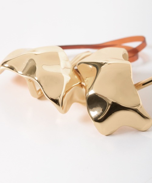 SMELLY（スメリー）の「シワメタルヘアカフセット（ヘアゴム・レディース・ゴールド・-）」の6枚目の写真