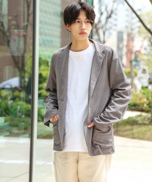 セール Blue Standard ドライワッフルテーラードジャケット ストレッチ性 速乾性 テレワーク ワンマイル ツーマイルウェアにおすすめ テーラードジャケット Blue Standard ブルースタンダード のファッション通販 Zozotown