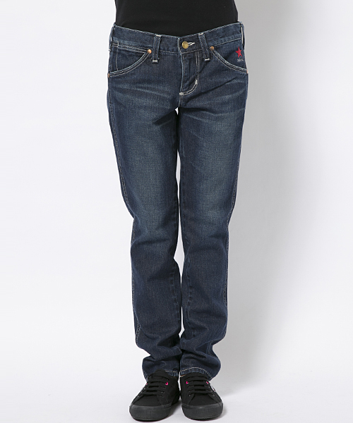 X-girl（エックスガール）の「【mini掲載】X-girl×Wrangler TAPERED JEANS（デニムパンツ・レディース・ライトインディゴブルー/インディゴブルー・1/0/2）」の3枚目の写真