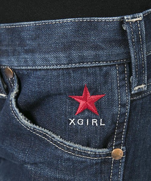 X-girl（エックスガール）の「【mini掲載】X-girl×Wrangler TAPERED JEANS（デニムパンツ・レディース・ライトインディゴブルー/インディゴブルー・1/0/2）」の8枚目の写真