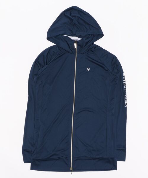 BENETTON (UNITED COLORS OF BENETTON)（ベネトンユナイテッドカラーズオブベネトン）の「【BENETTON / ベネトン】レディースUVフード付きラッシュガード / 水陸両用 フィットネス ジム アウトドア マリンレジャー UPF35+（ラッシュガード・レディース・ブラック/ブラック×ピンク/グレー/ネイビー/ロイヤルブルー/ライトブルー・XX-LARGE/XXX-LARGE/XXXX-LARGE）」の5枚目の写真