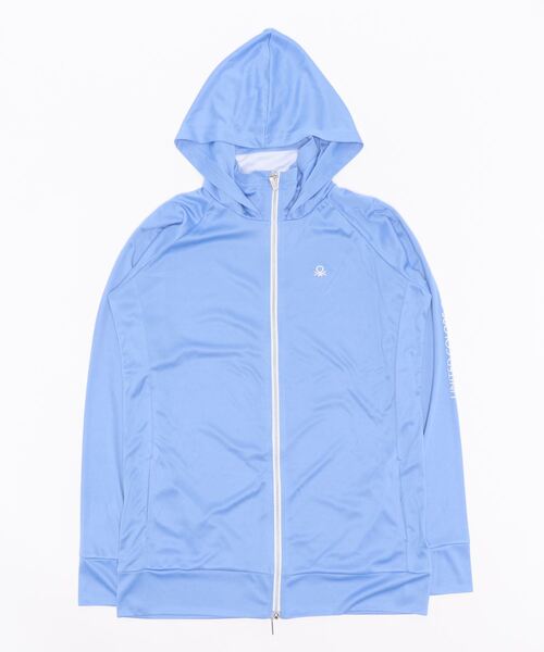 BENETTON (UNITED COLORS OF BENETTON)（ベネトンユナイテッドカラーズオブベネトン）の「【BENETTON / ベネトン】レディースUVフード付きラッシュガード / 水陸両用 フィットネス ジム アウトドア マリンレジャー UPF35+（ラッシュガード・レディース・ブラック/ブラック×ピンク/グレー/ネイビー/ロイヤルブルー/ライトブルー・XX-LARGE/XXX-LARGE/XXXX-LARGE）」の4枚目の写真