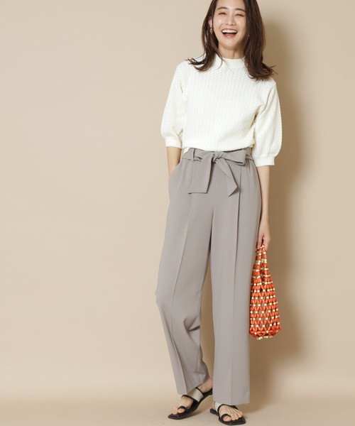N.（N. Natural Beauty Basic）（エヌエヌナチュラルビューティーベーシック）の「【S Size Line】◆リボン付イージーパンツ（その他パンツ・レディース・レンガ/グレイッシュベージュ/ナチュラル・SMALL/MEDIUM）」の2枚目の写真
