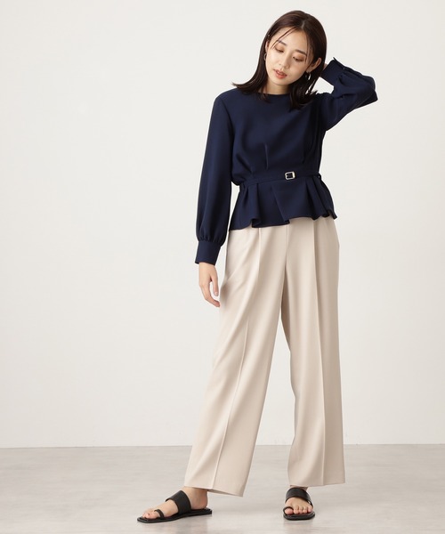 N.（N. Natural Beauty Basic）（エヌエヌナチュラルビューティーベーシック）の「【S Size Line】◆リボン付イージーパンツ（その他パンツ・レディース・レンガ/グレイッシュベージュ/ナチュラル・SMALL/MEDIUM）」の4枚目の写真