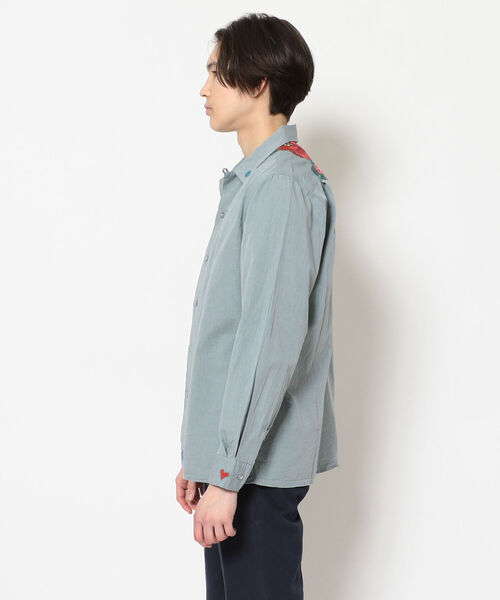 BOHEMIANS(ボヘミアンズ)の「BOHEMIANS/ボヘミアンズ COL CH GARDEN PATCH A OPEN L/S SHIRTS(シャツ/ブラウス・メンズ・サックスブルー・MEDIUM/X-LARGE/LARGE)」の2枚目の写真