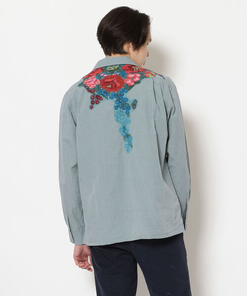 BOHEMIANS(ボヘミアンズ)の「BOHEMIANS/ボヘミアンズ COL CH GARDEN PATCH A OPEN L/S SHIRTS(シャツ/ブラウス・メンズ・サックスブルー・MEDIUM/X-LARGE/LARGE)」の3枚目の写真