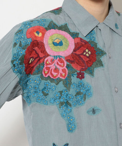 BOHEMIANS(ボヘミアンズ)の「BOHEMIANS/ボヘミアンズ COL CH GARDEN PATCH A OPEN L/S SHIRTS(シャツ/ブラウス・メンズ・サックスブルー・MEDIUM/X-LARGE/LARGE)」の6枚目の写真