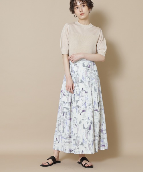 N.(N. Natural Beauty Basic)(エヌエヌナチュラルビューティーベーシック)の「【S Size Line】◆ブラッシュプリントマキシスカート(スカート・レディース・グレー系/ベージュ系・SMALL/MEDIUM)」の8枚目の写真