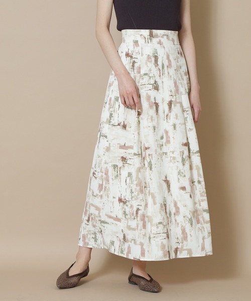 N.(N. Natural Beauty Basic)(エヌエヌナチュラルビューティーベーシック)の「【S Size Line】◆ブラッシュプリントマキシスカート(スカート・レディース・グレー系/ベージュ系・SMALL/MEDIUM)」の11枚目の写真