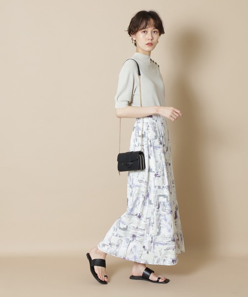 N.(N. Natural Beauty Basic)(エヌエヌナチュラルビューティーベーシック)の「【S Size Line】◆ブラッシュプリントマキシスカート(スカート・レディース・グレー系/ベージュ系・SMALL/MEDIUM)」の12枚目の写真