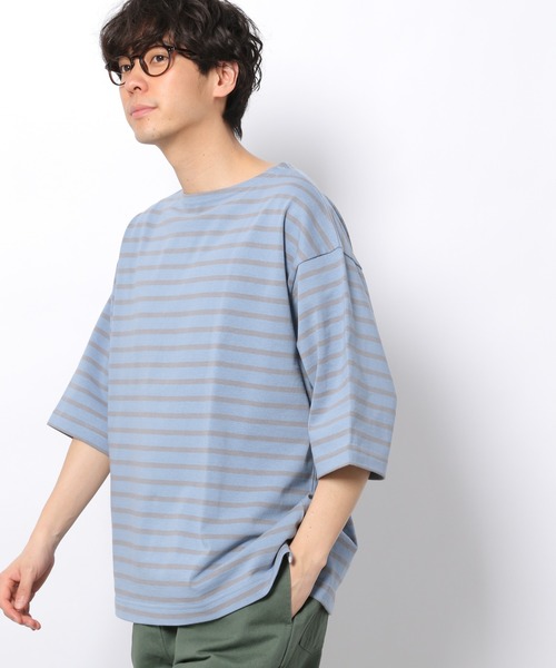 LAKOLE(ラコレ)の「度詰めクロップドバスクTシャツ / 932085(Tシャツ/カットソー・メンズ・サックスブルー/グレー/ホワイト/ブラック/オフホワイト・MEDIUM/LARGE)」の5枚目の写真