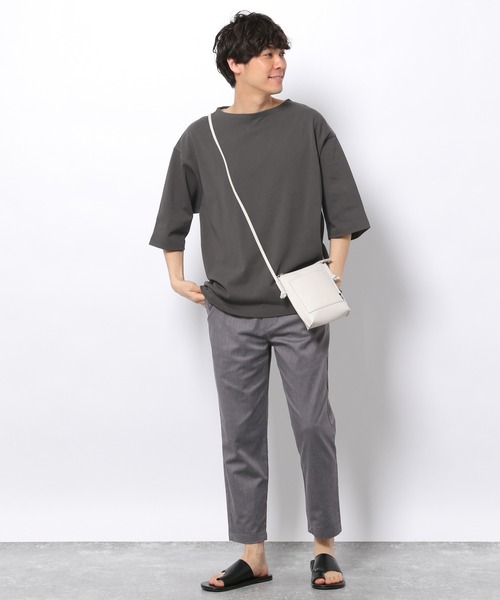 LAKOLE(ラコレ)の「度詰めクロップドバスクTシャツ / 932085(Tシャツ/カットソー・メンズ・サックスブルー/グレー/ホワイト/ブラック/オフホワイト・MEDIUM/LARGE)」の12枚目の写真