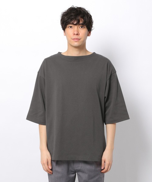 LAKOLE(ラコレ)の「度詰めクロップドバスクTシャツ / 932085(Tシャツ/カットソー・メンズ・サックスブルー/グレー/ホワイト/ブラック/オフホワイト・MEDIUM/LARGE)」の8枚目の写真