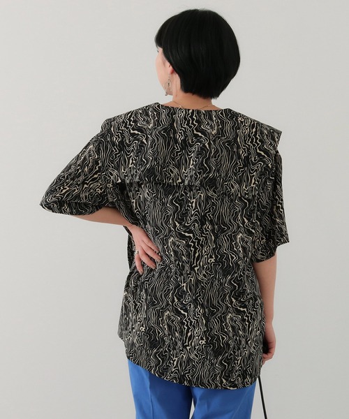 Factor=(ファクターイコール)の「BIGセーラーカラーブラウス(シャツ/ブラウス・レディース・ブラック/ブラウン/オフホワイト・FREE)」の7枚目の写真