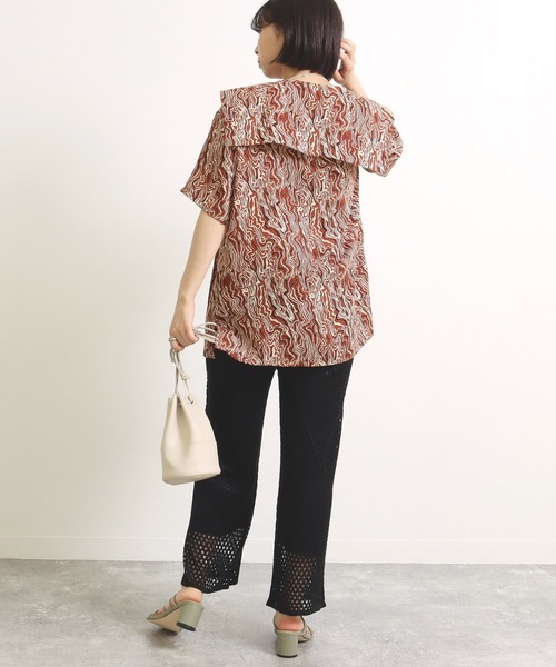 Factor=(ファクターイコール)の「BIGセーラーカラーブラウス(シャツ/ブラウス・レディース・ブラック/ブラウン/オフホワイト・FREE)」の15枚目の写真