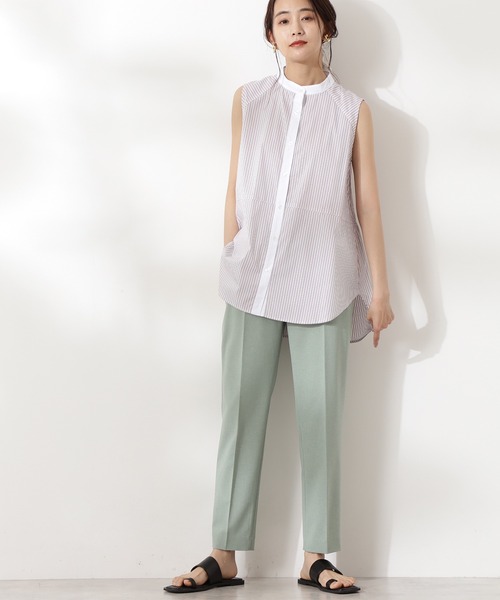 N.（N. Natural Beauty Basic）（エヌエヌナチュラルビューティーベーシック）の「【S Size Line】◆ドライタッチテーパードパンツ（その他パンツ・レディース・ブルー/ネイビー/ベージュ/オフホワイト/グリーン・SMALL/MEDIUM）」の3枚目の写真