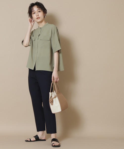 N.（N. Natural Beauty Basic）（エヌエヌナチュラルビューティーベーシック）の「【S Size Line】◆ドライタッチテーパードパンツ（その他パンツ・レディース・ブルー/ネイビー/ベージュ/オフホワイト/グリーン・SMALL/MEDIUM）」の9枚目の写真