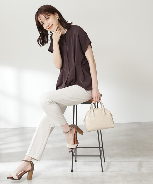 N.（N. Natural Beauty Basic）（エヌエヌナチュラルビューティーベーシック）の「【S Size Line】◆ドライタッチテーパードパンツ（その他パンツ・レディース・ブルー/ネイビー/ベージュ/オフホワイト/グリーン・SMALL/MEDIUM）」の6枚目の写真