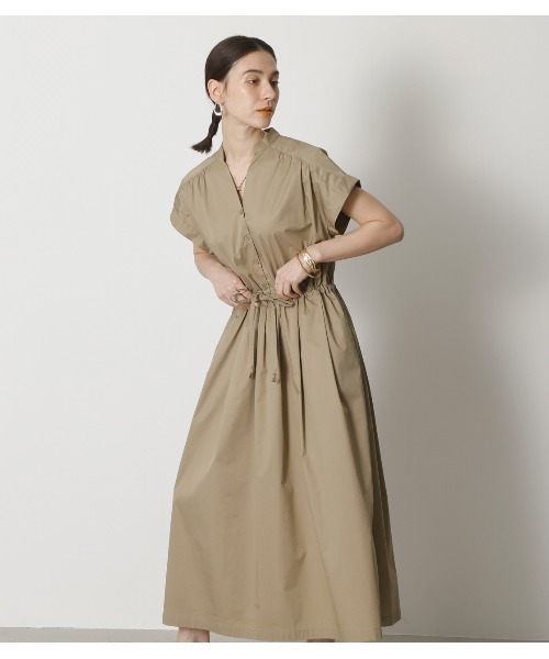 crie conforto（クリーコンフォルト）の「バックポイントウエストギャザーワンピース（ワンピース・レディース・ダークグリーン/ベージュ/ダークネイビー・SMALL/MEDIUM/LARGE）」の7枚目の写真